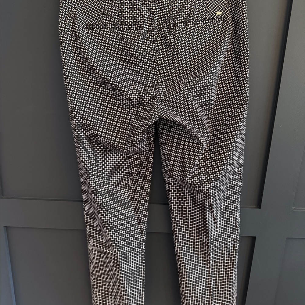 Tommy Hilfiger Navy and White Geometric Ankle Pants